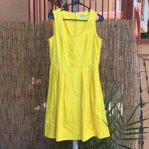 Yellow fit and flare dress